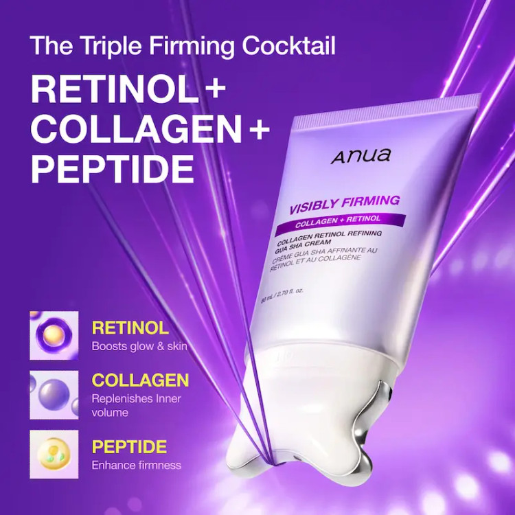 گواشا کرم رتینول و کلاژن آنوا ضد چروک، جوانساز و فرم دهنده Anua Collagen Retinol Refining Gua Sha Cream