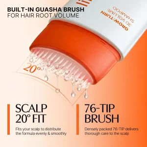 شامپو ضد ریزش و حجمدهنده لیلیوئه GrowTurn 3D Volume Shampoo با برس اختصاصی