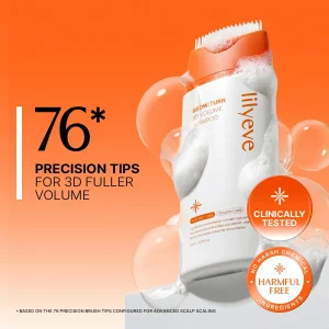 شامپو ضد ریزش و حجمدهنده لیلیوئه GrowTurn 3D Volume Shampoo با برس اختصاصی