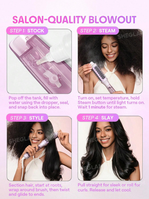 برس سشوار بخار شیگلم مدل Hydra Shot Steam Blowout Brush Pro