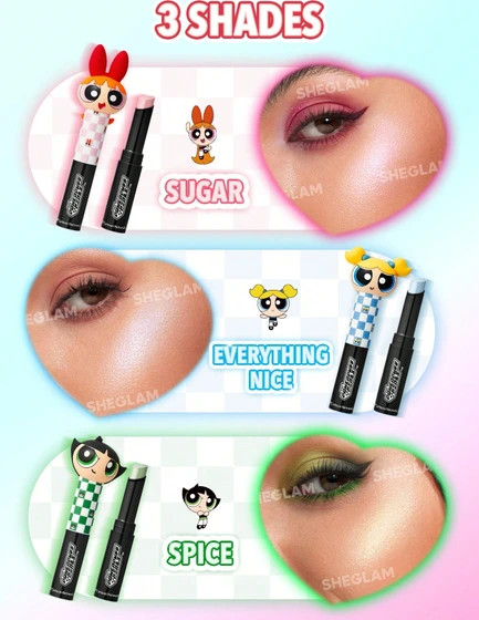 ست کامل کالکشن دختران پاورپاف × شیگلم مدل The Powerpuff Girls × SHEGLAM Collection Set