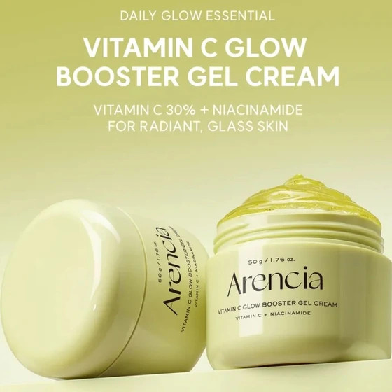 ژل کرم روشنکننده و درخشانکننده ویتامین C آرنسیا ۵۰ گرم Arencia Vitamin C Glow Booster Gel Cream 50 g