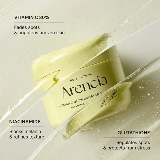 ژل کرم روشنکننده و درخشانکننده ویتامین C آرنسیا ۵۰ گرم Arencia Vitamin C Glow Booster Gel Cream 50 g
